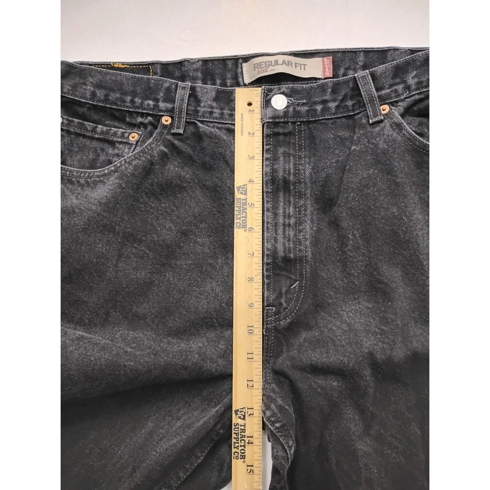 Levis 505 Jeans Black Straight Leg 40x32 Made In Mexico  2005 Vintage Faded